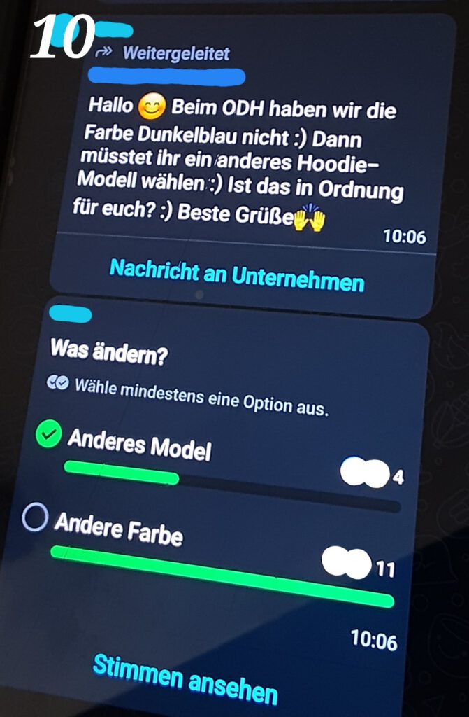 weiterhin in Kontakt mit den Anbietern bleiben